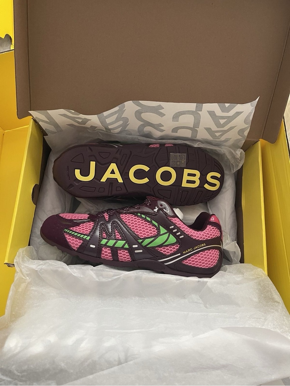 Marc Jacobs Pink, Purple & Green Mesh Athletic Sneakers